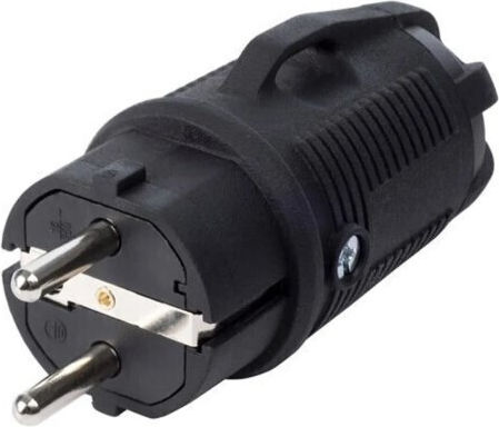 80410 Mufă Schuko Masculină Cauciuc IP54 Neagră Rosi