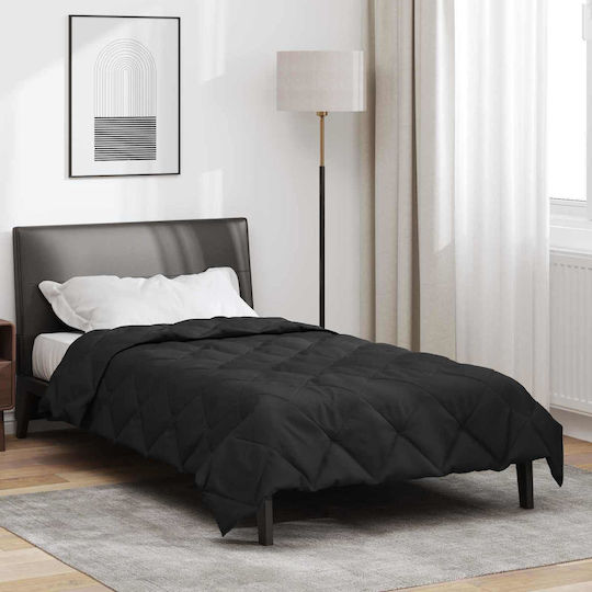 vidaXL Κουβέρτα Διπλή 200x140εκ. Μαύρο