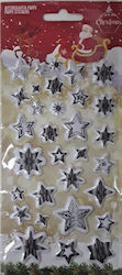 Weihnachtsaufkleber Weiße Sterne Puffy Glitter Weihnachtsaufkleber Weiße Sterne Puffy Glitter