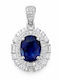 Μενταγιόν Ροζέτα Ζαφείρι 3.15ct Ασήμι 925