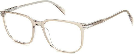 David Beckham Men's Acetate Eyeglass Frame Beige Transparent Db 1141 Sd9