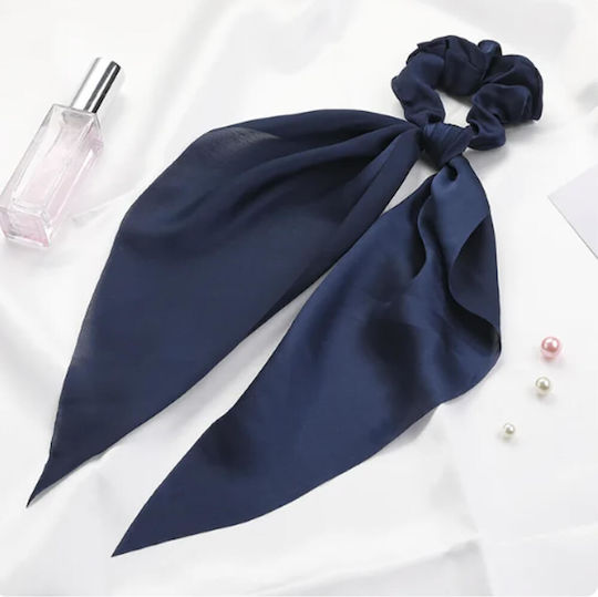 Satin Scrunchie Hair Elastic Scarf Blue Maren