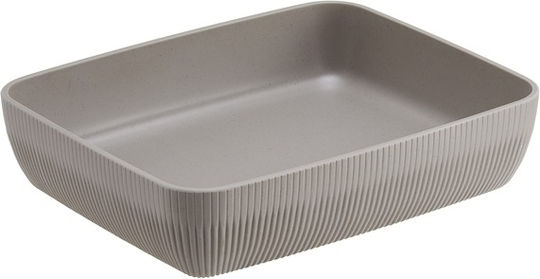 Leone Plastic Rectangular Serving Tray in Gray Color 32.5cm T8809.T 1pcs