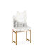 Metallic Makeup Dressing Table White with Mirror 150x80x50cm