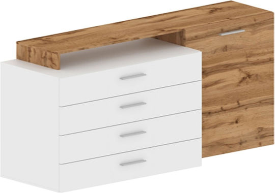Sideboard Pina mit Schubladen Weiß 147x46x105cm