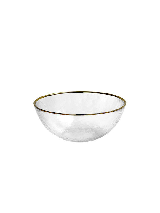 Espiel Serving Bowl Round Glass Transparent wit...