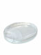 Plate Shallow Oval Glass White 15x12.5cm