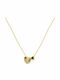 Colier Dublu cu design Inima Placat cu aur