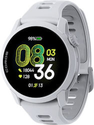 Coros Pace 4 43mm Waterproof Smartwatch with Heart Rate Monitor (White Silicone Strap)