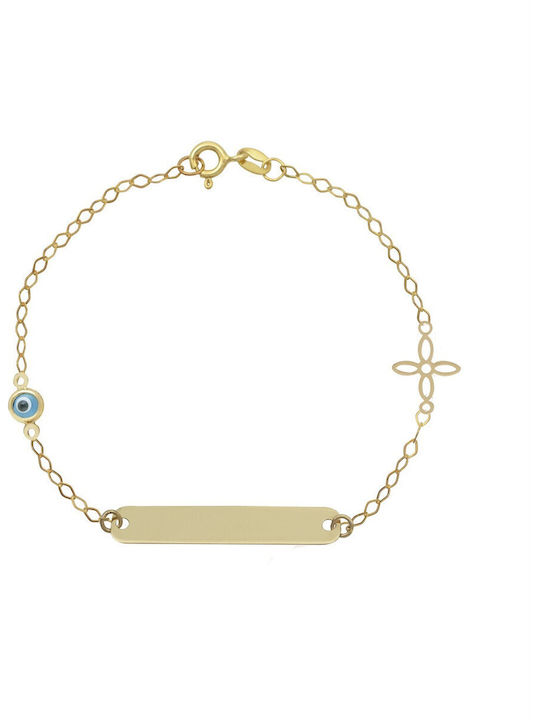 Kontopoulos Damen Armband mit Design Auge aus Gold 9K Kontopoulos Damen Armband mit Design Auge aus Gold 9K