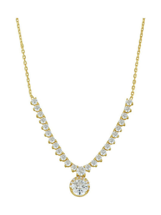 Senzio Belibasakis Halskette aus Gold 14K mit Zirkon