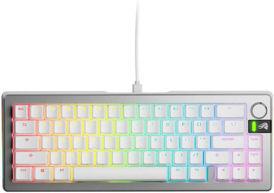 Glorious PC Gaming Race GMMK 3 Pro Gaming Mechanical Keyboard 65% with Glorious Fox switches and RGB lighting (International English) Silver