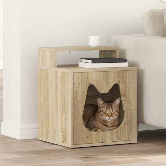 vidaXL Katzenbett Haus Sonomá 42,5 x 40 x 53,5 cm aus bearbeitetem Holz