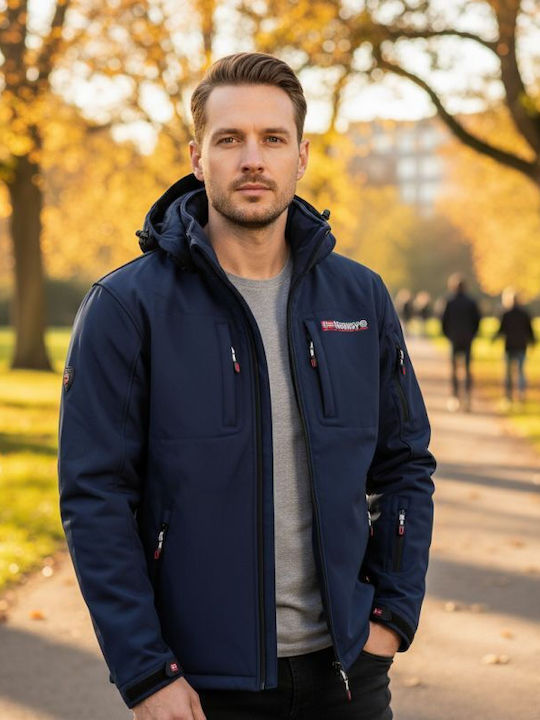 Зимно Яке Софтшел Водоустойчиво и Ветроустойчиво Тъмносин