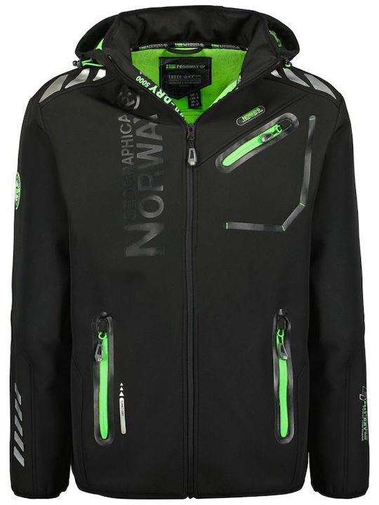 Winter Jacke Softshell Wasserdicht und Winddicht Black / Green