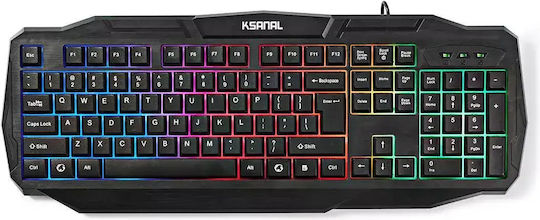 Nedis KSANAL Gaming Πληκτρολόγιο με Φωτιζόμενα πλήκτρα (Αγγλικό US)