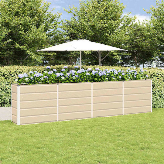 vidaXL Ghiveci Metal Ivory 160x40x75cm.