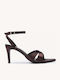 Braune Damen Sandalen mit Satin Dünne Riemen