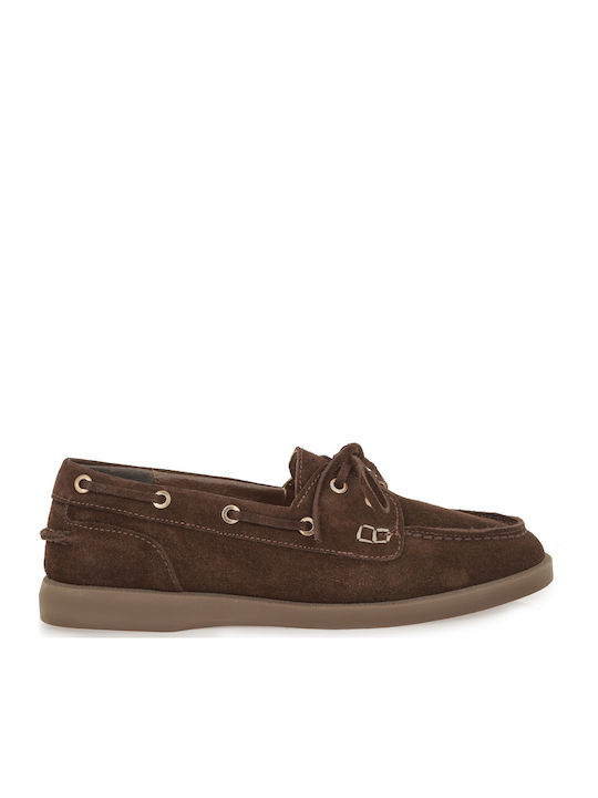 Δερμάτινα Γυναικεία Boat Shoes σε Καφέ Χρώμα