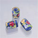 Χάντρα Efco Γυάλινη 10x15mm Μακρόστενη Στρόγγυλη Flowers Μπλε 3τμχ