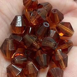 Χάντρα Meyco Γυάλινη 6mm Καφέ 45τμχ