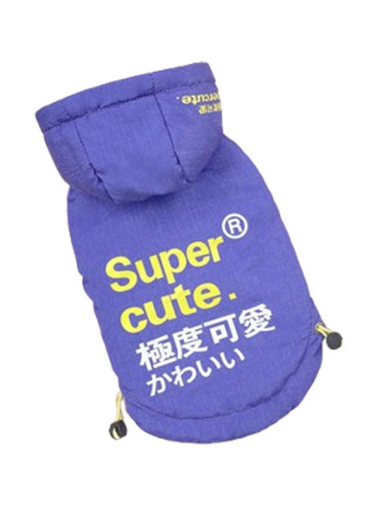 Denik Pets Purple Fleece / Waterproof / Windproof Dog Coat with Hood XXXLarge with 46cm Back Length