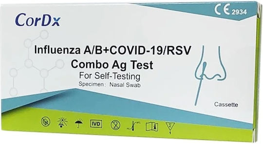 CorDX Influenza A/b & Covid-19/rsv Combo 1бр Самодиагностичен Тест за Бързо Откриване Антигени