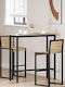 Table Bar Wooden with Metal Frame Coffee 100x40x100.5cm