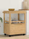 vidaXL Wooden Kitchen Rack 3 Tiers Brown 72.5x45x80cm