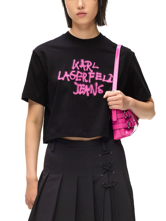 Karl Lagerfeld T-Shirt Black-fuchsia