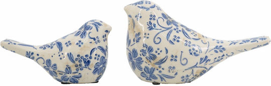 Artekko Melania Cutii Decorative Ceramice Păsări Albe Albastre 20.3x8.9x11.5 Cm 2 Bucăți 20.3cm X 8.9cm X 11.5cm