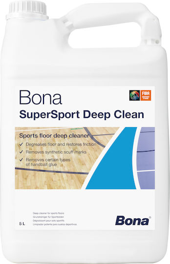 Bona Super Sport Deep Clean Fiba Approved All-Purpose Cleaner Liquid for Sports Wooden Floors