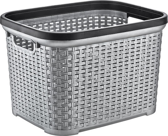 Aufbewahrungskorb Decor Rattan Griff 35lt Grau