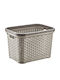 Coș De Depozitare Decor Rattan Mânere 20L Pudră