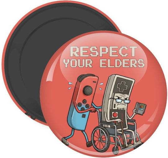 Respect Your Elders Μαγνητάκι Ψυγείου Στρογγυλό Διάστασης 5cm