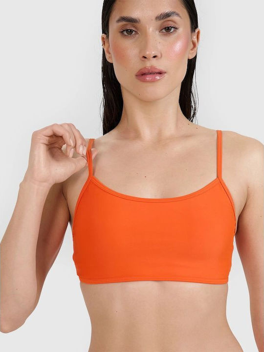 High Neck Bikini Top Orange