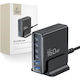 Tech-Protect Ladestation GaN mit 2 USB-A Anschlüsse und 4 USB-C Anschlüsse 160W Stromlieferung / Schnellaufladung 3.0 in Schwarz Farbe (DC160W-GAN)
