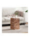 Square Side Table Made of Solid Wood Beige 29x29x48 cm