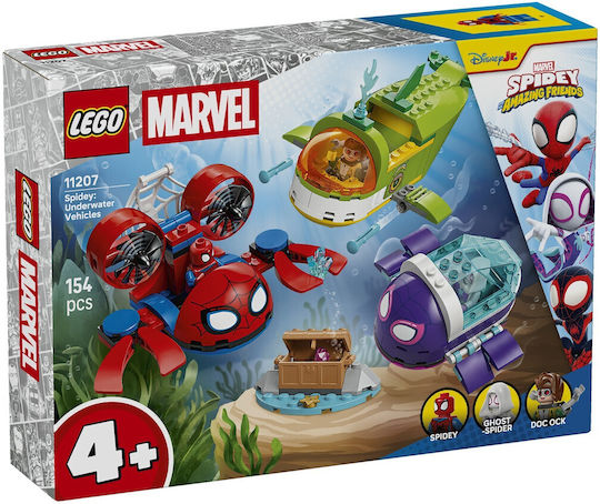 LEGO Marvel Spidey Underwater Vehicles for Ages 4+ 154 Pieces