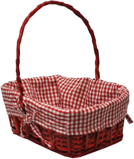 Ra-Ba Decorative Basket Wicker Red 21x26x30cm