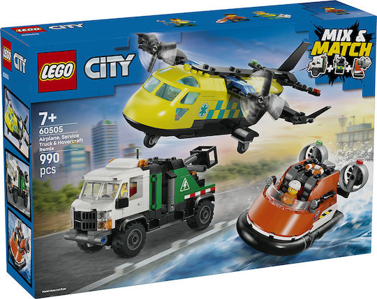 LEGO City Самолет Сервизен Камион и Ховъркрафт Remix за 7+ Години 990 Бройки