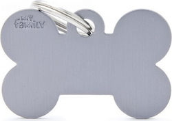 Myfamily Basic Dog ID Tag Gray Bone Small 3x2cm...