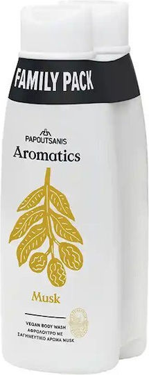 Papoutsanis Aromatics Musk Bubble Bath with Aloe Vera & Vanilla Scent 2x650ml