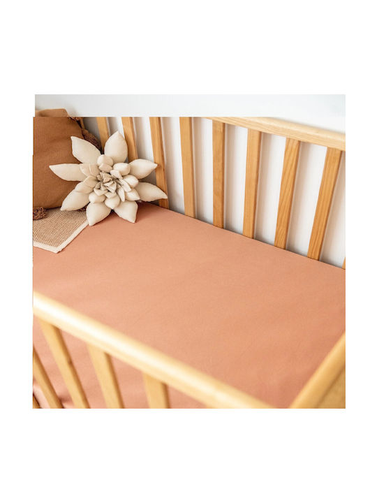 Kotonia Home Cearșaf pentru bebeluși Pentru Patut Bumbac cu Cauciuc Maro 60x120buc