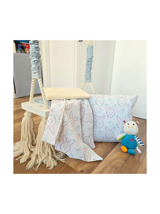 Kotonia Home Σετ Βρεφικά Σεντόνια Κούνιας Βαμβακερά με Λάστιχο Εκρού 60x120εκ.