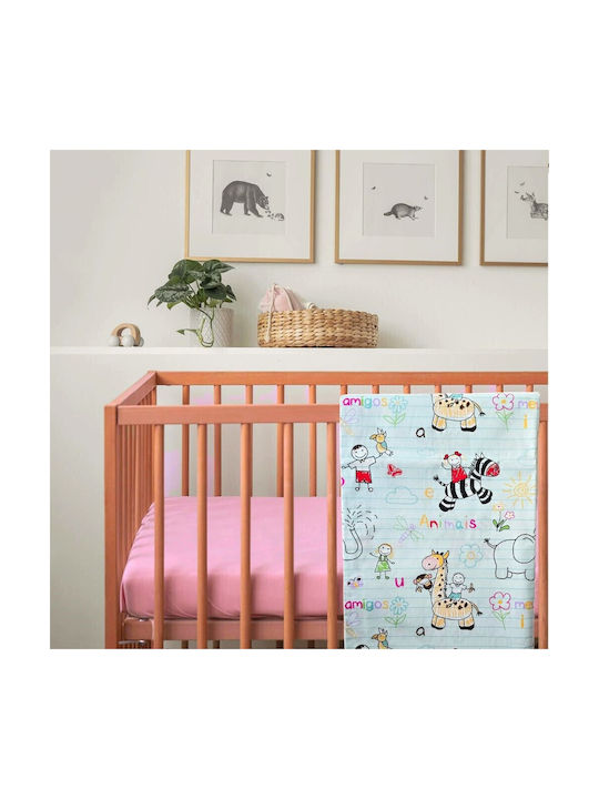 Kotonia Home Seturi de cearșafuri pentru bebeluși Pentru Patut Bumbac cu Cauciuc Roz 60x120buc