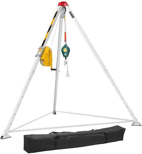 Trepied De Salvare Pentru Lucru Lungime Reglabilă Picioare 1,6-2,45 M Capacitate Personal 227 Kg Lungime 30 M Troliu Manual Lanț Antirăsturnare
