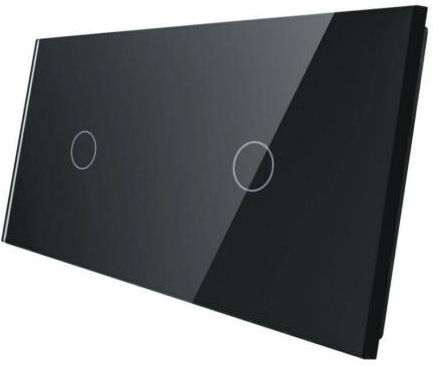 Livolo Black Glass Panel 1+1 7011-62