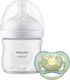 Philips Set Plastic Baby Bottles Natural Anti-colic with Silicone Teat for 0-6 Months Transparent 125ml