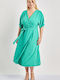 Rochii De Vară Pentru Femei Midi Rochie Wrap-Around Washed